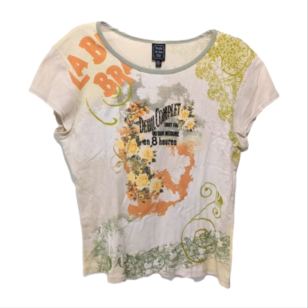 Suzie In The City France French Artsy Top Tee XL T Shirt swtr3 - Picture 2 of 8
